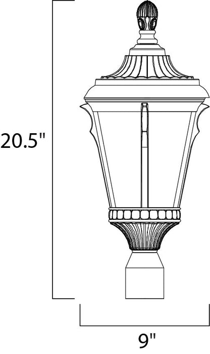 Maxim Odessa Cast 1-Light Outdoor Pole/Post Lantern in Espresso 3010LTES