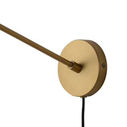 Nova of California Solana Wall Sconce - Brushed Brass, Plug-In With Dimmer Switch 3011621BB