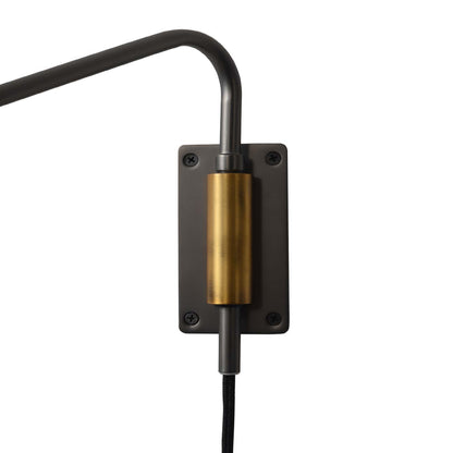 Nova of California Swing Wall Lighting - Gunmetal With Matte White Shade, Plug-In, Dimmer Switch 3011631GMW