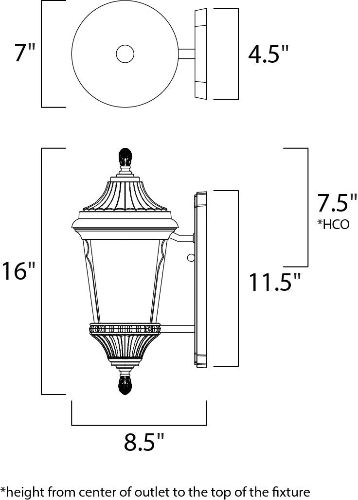 Maxim Odessa Cast 1-Light Outdoor Wall Lantern in Espresso 3013LTES