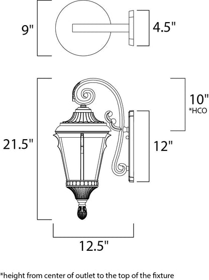 Maxim Odessa Cast 1-Light Outdoor Wall Lantern in Espresso 3014LTES