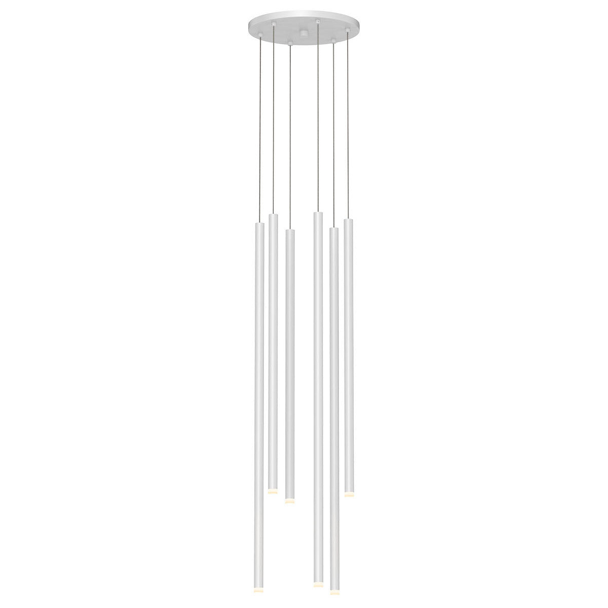 Sonneman Lighting Light Chimes 6-Light Assorted LED Pendant in Satin White 3017.03-AST