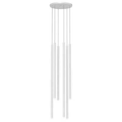 Sonneman Lighting Light Chimes 6-Light Assorted LED Pendant in Satin White 3017.03-AST