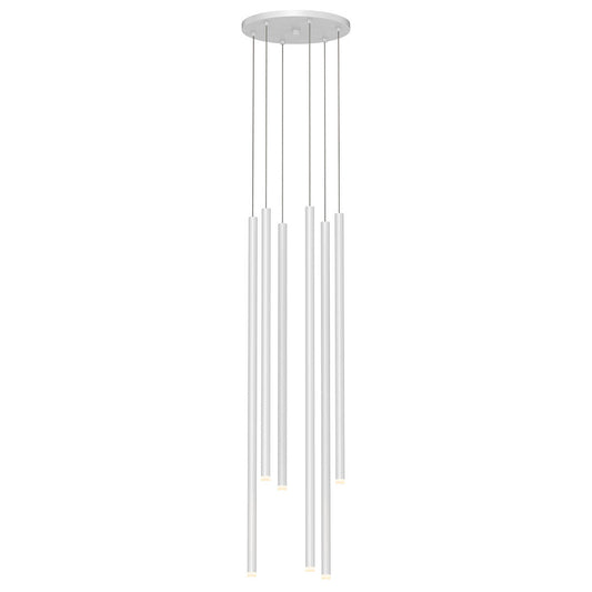 Sonneman Lighting Light Chimes 6-Light Assorted LED Pendant in Satin White 3017.03-AST