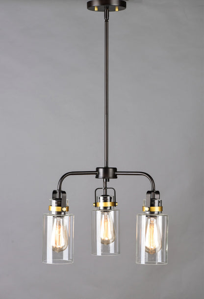 Maxim Magnolia 3-Light Pendant in Bronze / Gold 30174CLBZGLD