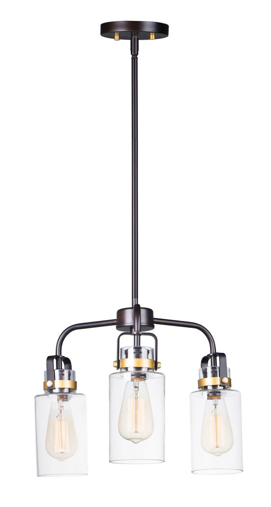 Maxim Magnolia 3-Light Pendant in Bronze / Gold 30174CLBZGLD