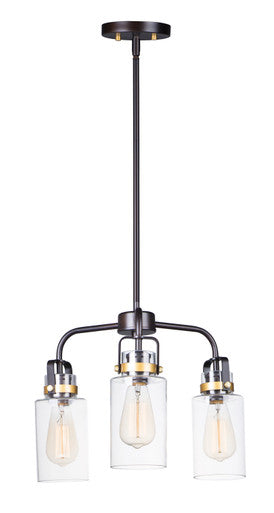 Maxim Magnolia 3-Light Pendant in Bronze / Gold 30174CLBZGLD