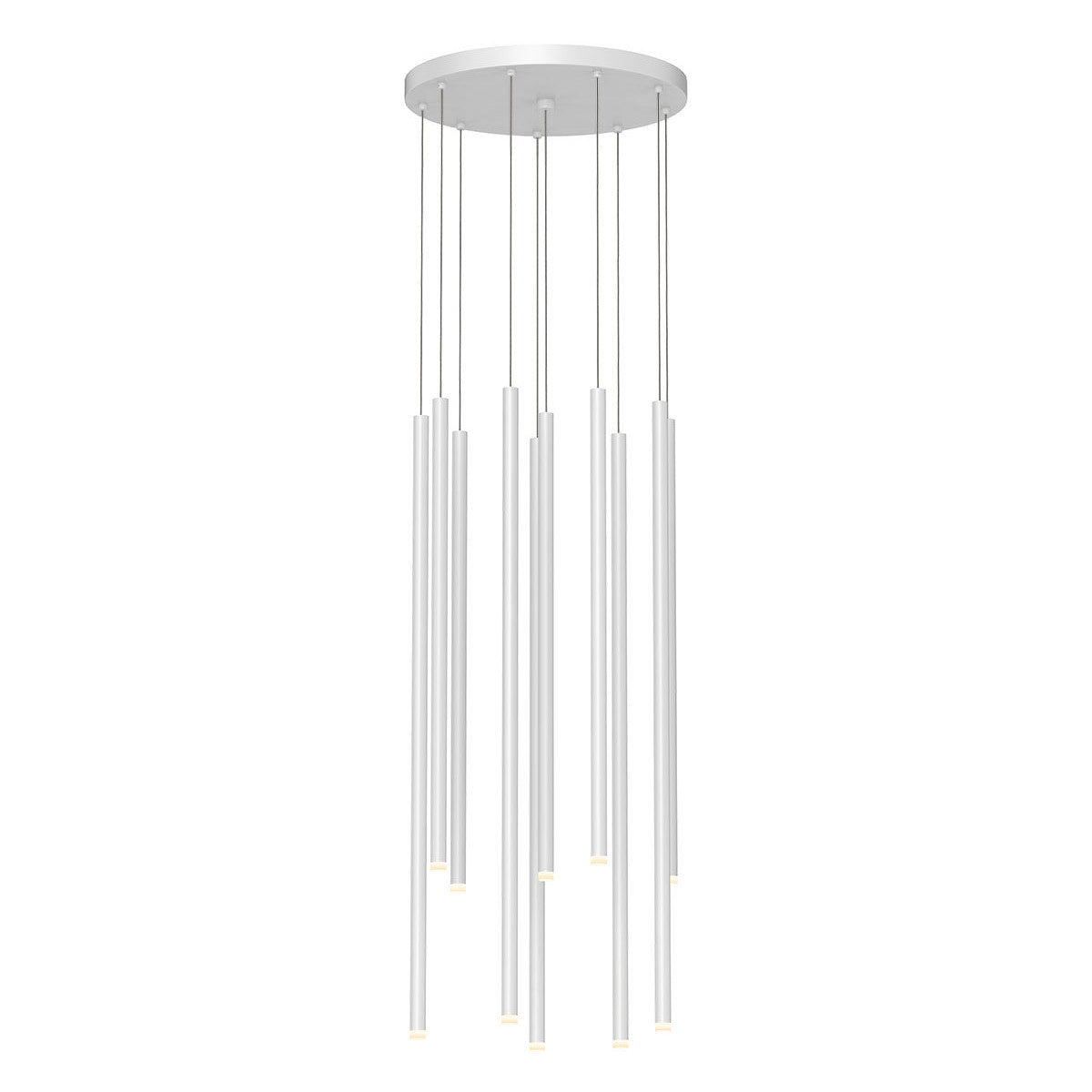 Sonneman Lighting Light Chimes 10-Light Assorted LED Pendant in Satin White 3018.03-AST