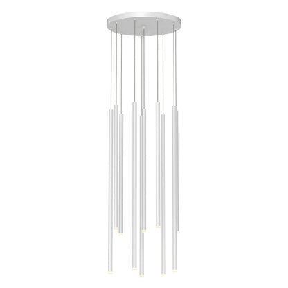 Sonneman Lighting Light Chimes 10-Light Assorted LED Pendant in Satin White 3018.03-AST