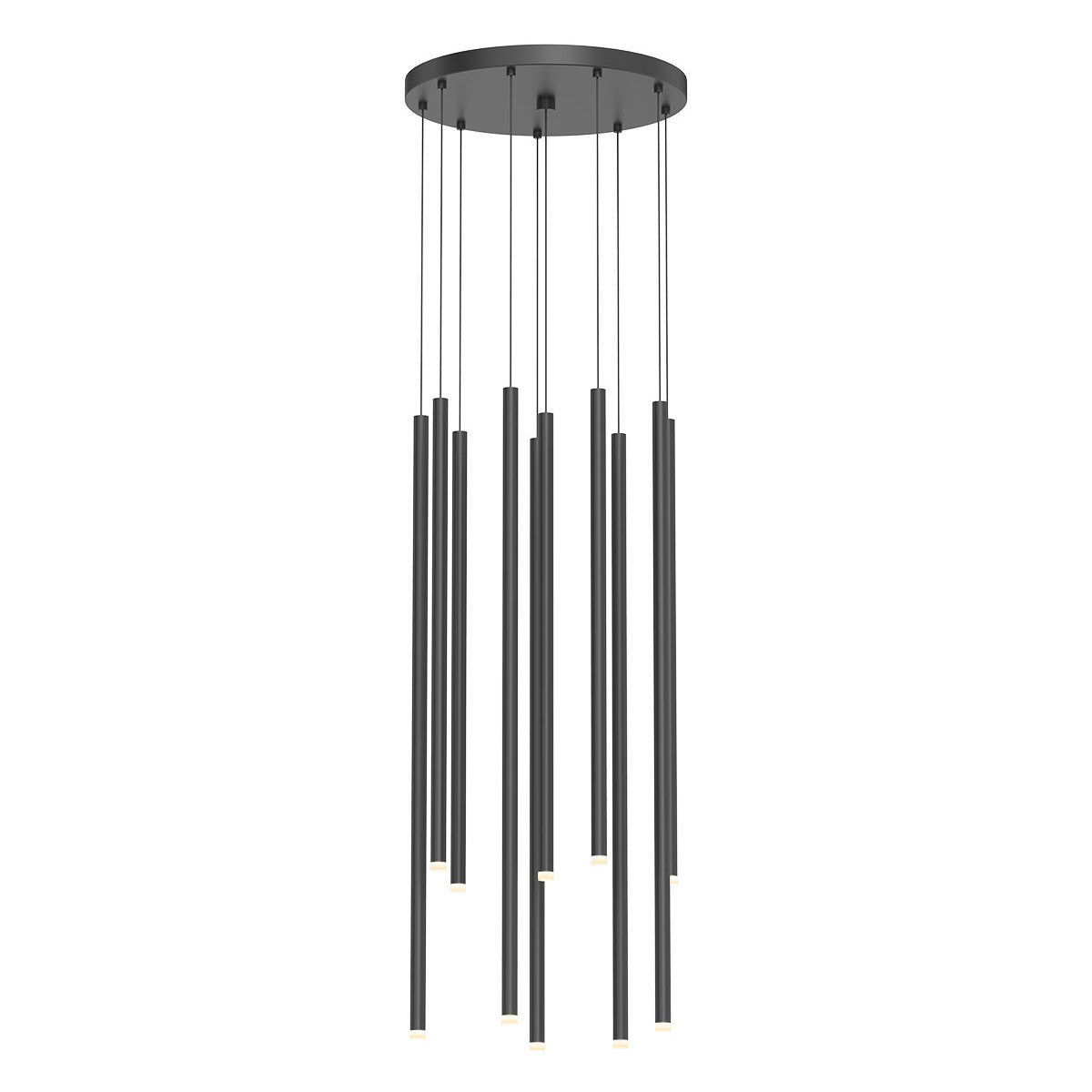 Sonneman Lighting Light Chimes 10-Light Assorted LED Pendant in Satin Black 3018.25-AST