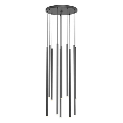 Sonneman Lighting Light Chimes 10-Light Assorted LED Pendant in Satin Black 3018.25-AST