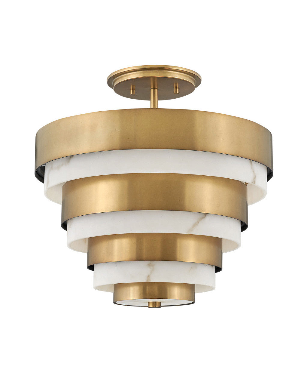 Hinkley Lighting Echelon Medium Semi Flush Mount Heritage Brass 30183HB