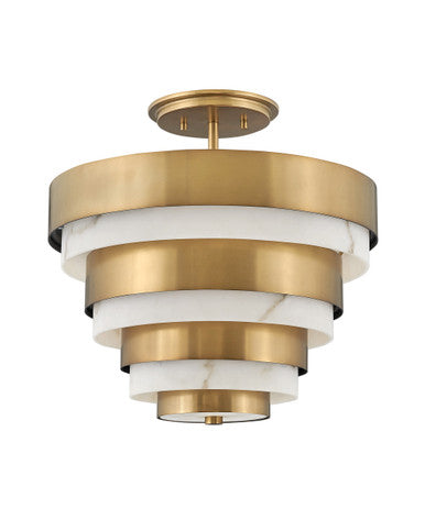 Hinkley Lighting Echelon Medium Semi Flush Mount Heritage Brass 30183HB