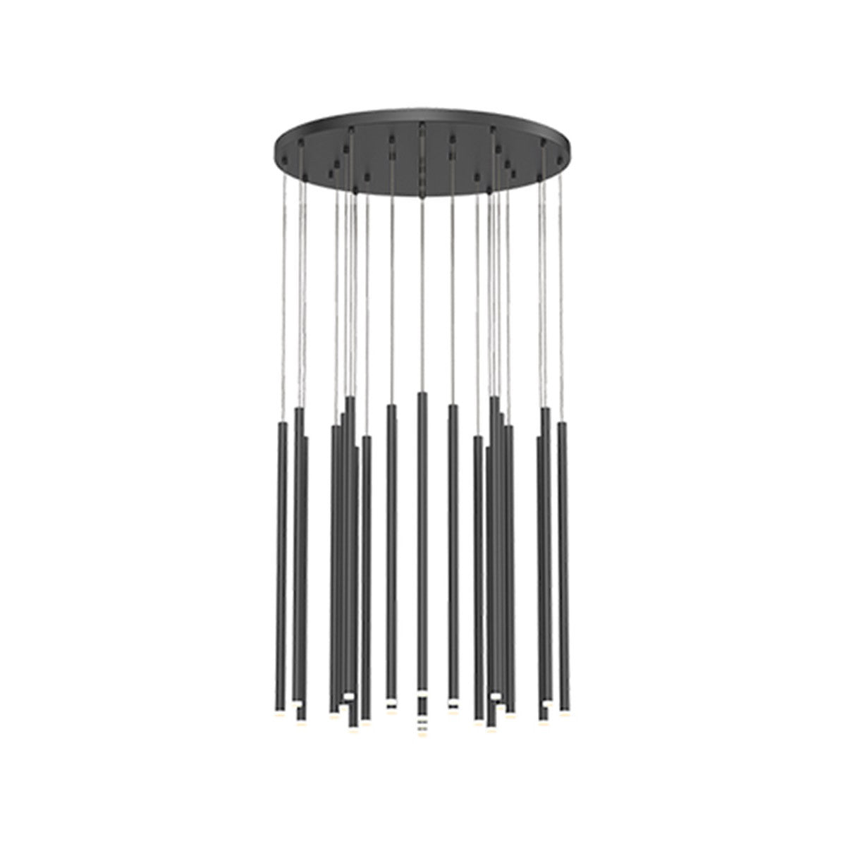 Sonneman Lighting Light Chimes 24-Light 24" LED Pendant in Satin Black 3019.25-24