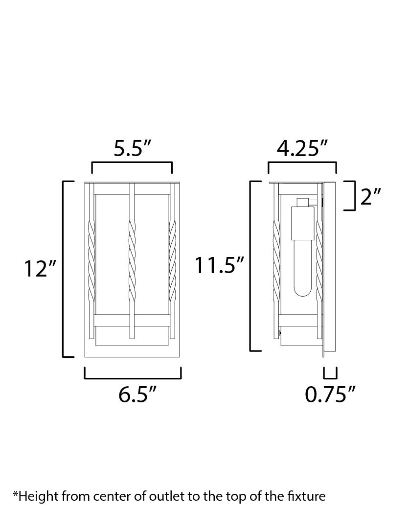 Maxim Foundry 1-Light Outdoor Wall Sconce in Black 30191CDBK