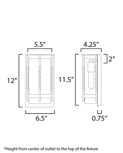 Maxim Foundry 1-Light Outdoor Wall Sconce in Black 30191CDBK