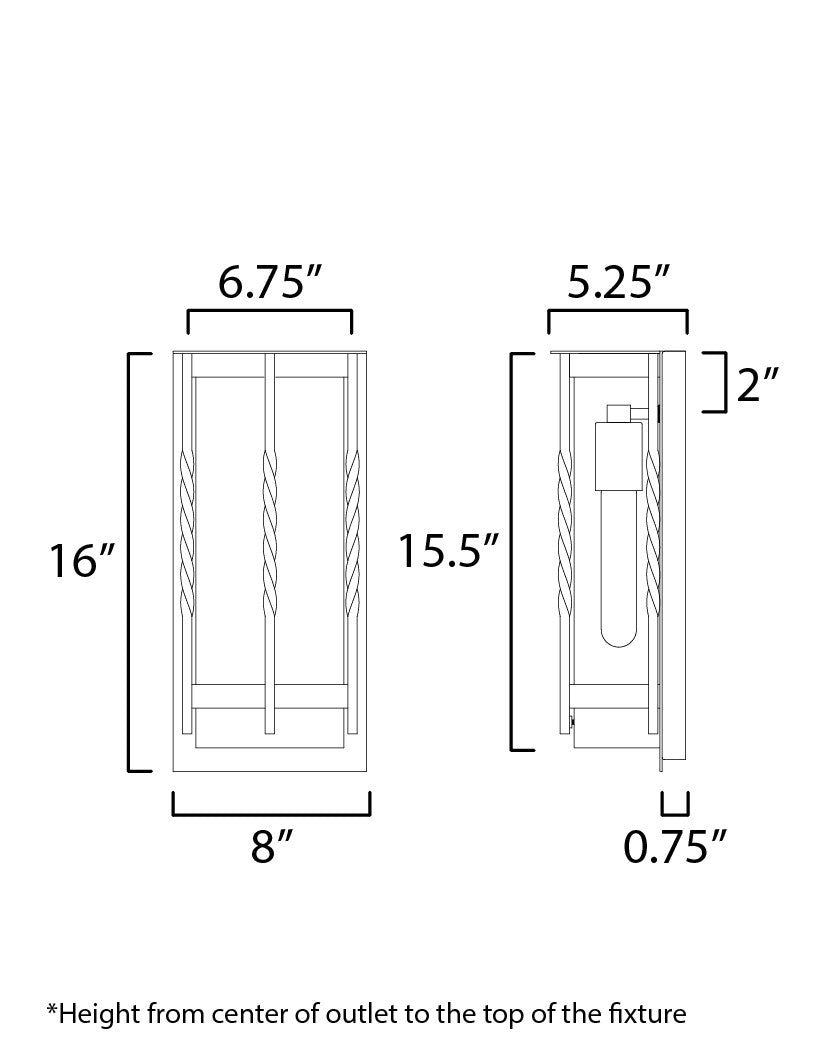 Maxim Foundry 1-Light Outdoor Wall Sconce in Black 30192CDBK