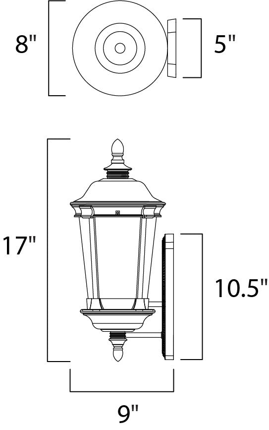 Maxim Dover Cast 1-Light Outdoor Wall Lantern in Bronze 3020CDBZ