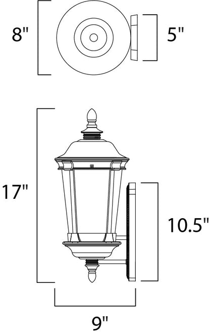 Maxim Dover Cast 1-Light Outdoor Wall Lantern in Bronze 3020CDBZ