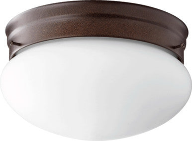 Quorum Ceiling Mount in Oiled Bronze with Satin Opal 3023-8-86