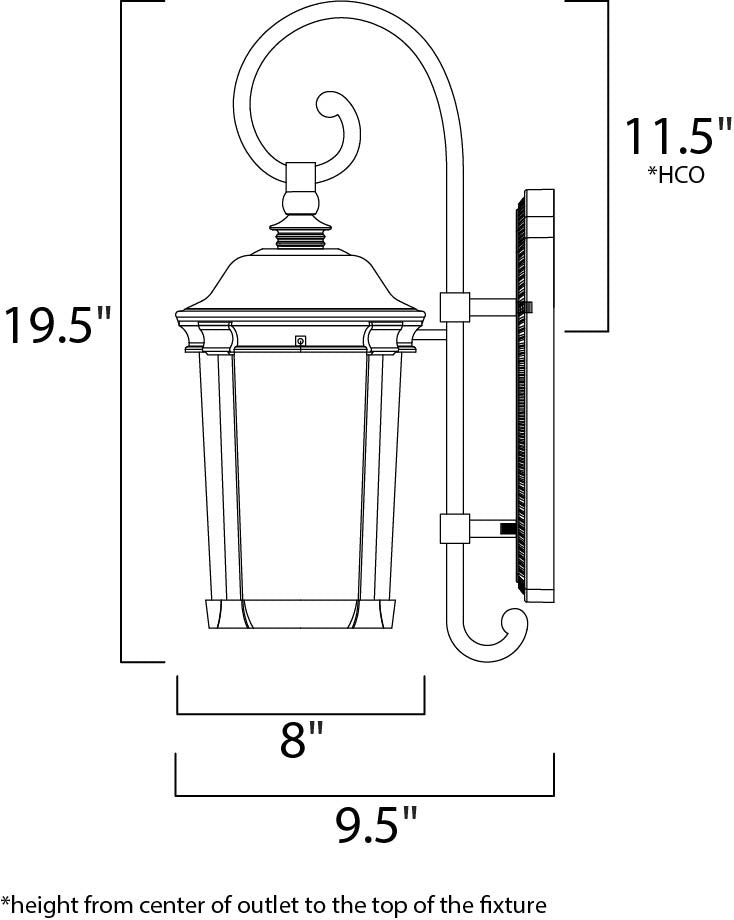 Maxim Dover Cast 1-Light Outdoor Wall Lantern in Bronze 3023CDBZ