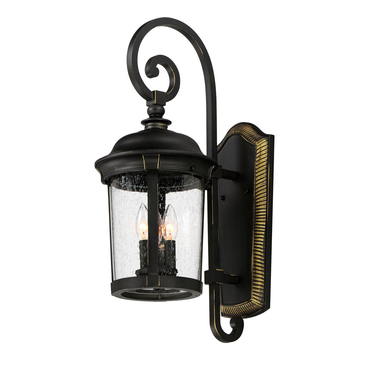 Maxim Dover Cast 3-Light Outdoor Wall Lantern in Bronze 3024CDBZ