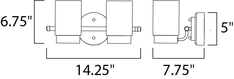 Maxim Mod 2-Light LED Vanity in Satin Nickel 30262CLFTSN