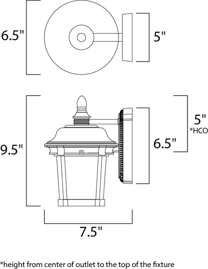 Maxim Dover Cast 1-Light Outdoor Wall Lantern in Bronze 3026CDBZ