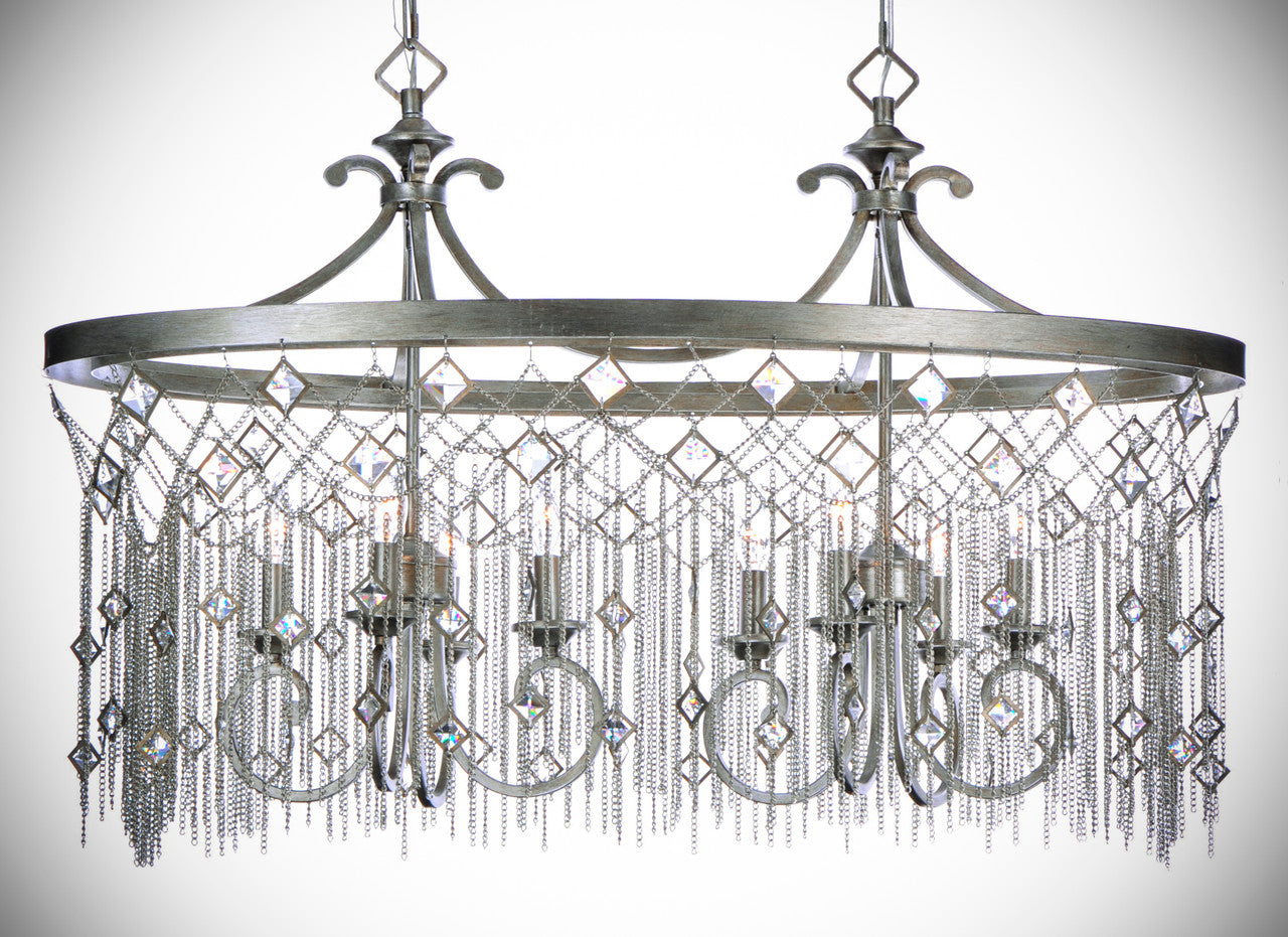 Maxim Alessandra 8-Light Island Chandelier in Silver Mist 30277SM