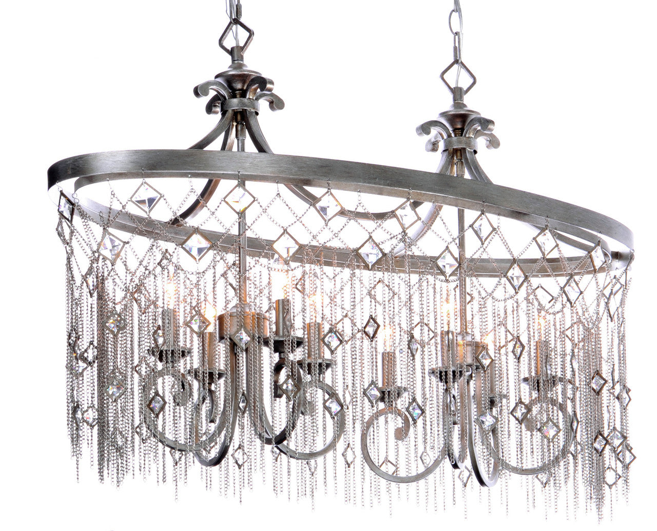 Maxim Alessandra 8-Light Island Chandelier in Silver Mist 30277SM