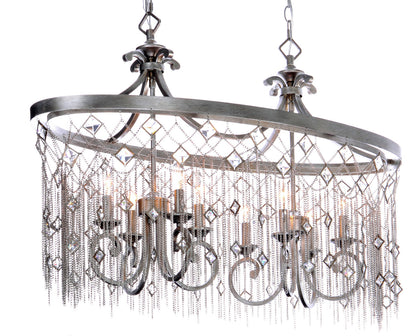 Maxim Alessandra 8-Light Island Chandelier in Silver Mist 30277SM