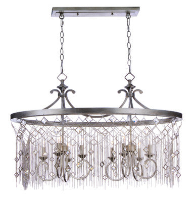 Maxim Alessandra 8-Light Island Chandelier in Silver Mist 30277SM