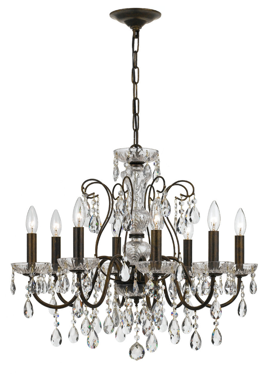 Crystorama Butler 8 Light Hand Cut Crystal English Bronze Chandelier 3028-EB-CL-MWP