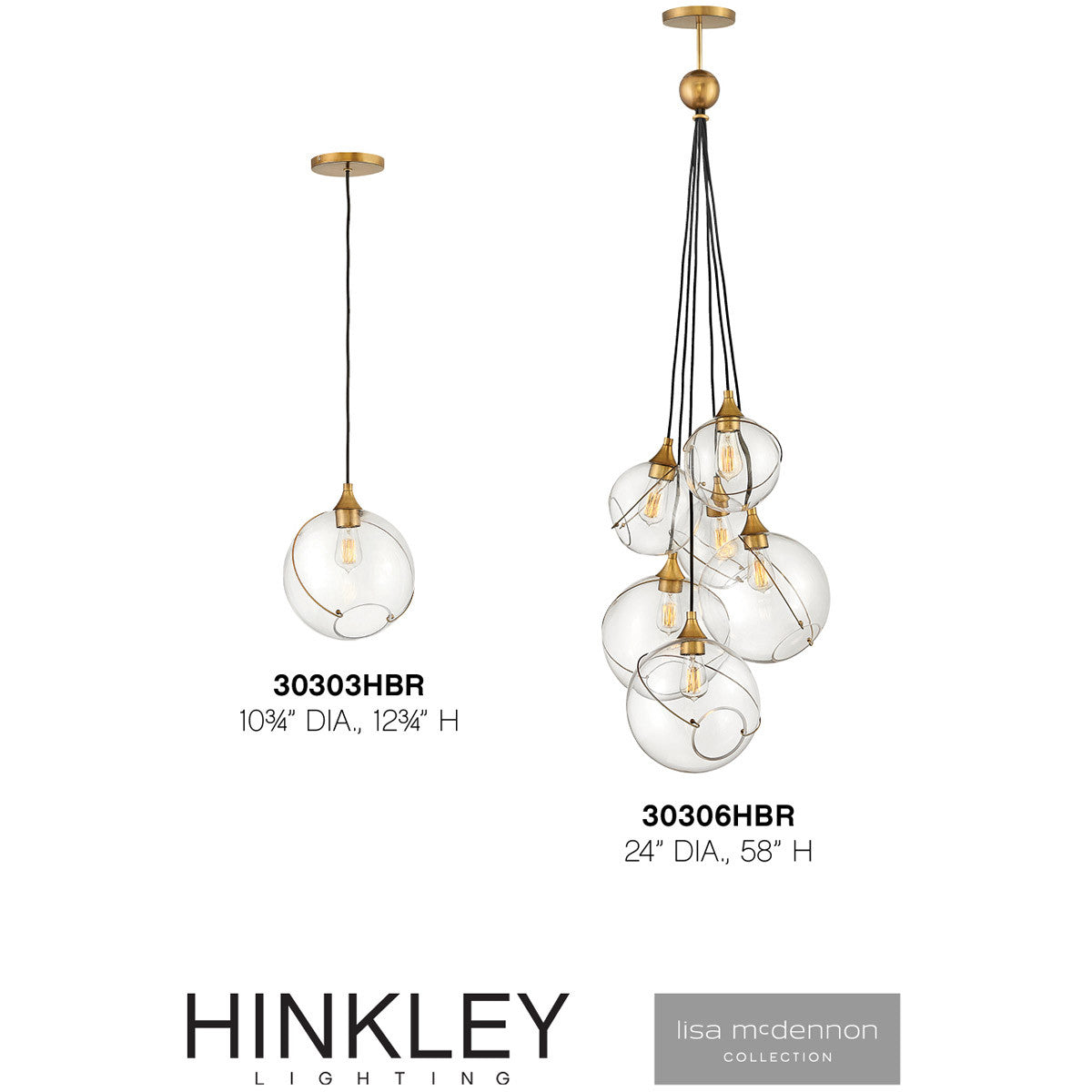 Hinkley Lighting Skye Small Pendant Heritage Brass 30303HBR