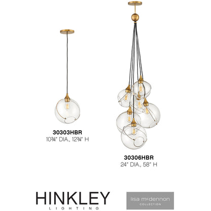 Hinkley Lighting Skye Small Pendant Heritage Brass 30303HBR