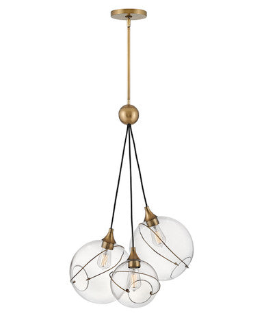 Hinkley Lighting Skye Three Light Pendant Heritage Brass 30304HBR