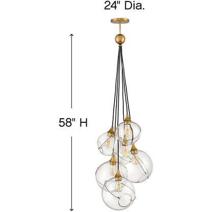 Hinkley Lighting Skye Six Light Multi Tier Heritage Brass 30306HBR