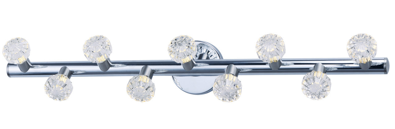 Maxim Bejewel LED 9-Light Bath Vanity in Polished Nickel / Satin Nickel 3039BCPNSN