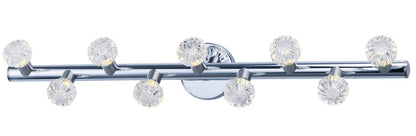 Maxim Bejewel LED 9-Light Bath Vanity in Polished Nickel / Satin Nickel 3039BCPNSN