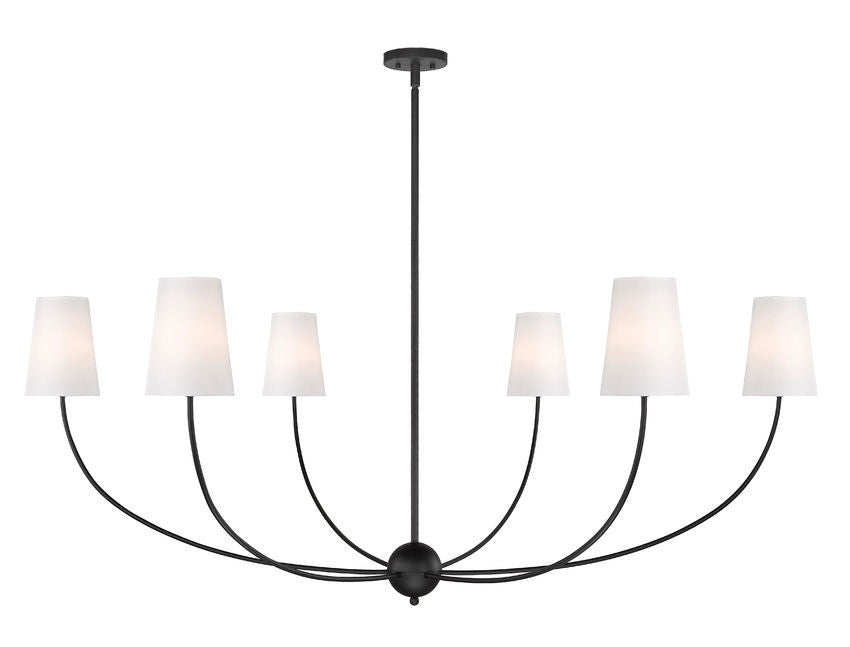 Z-Lite Shannon 6 Light Chandelier in Matte Black 3040-62MB