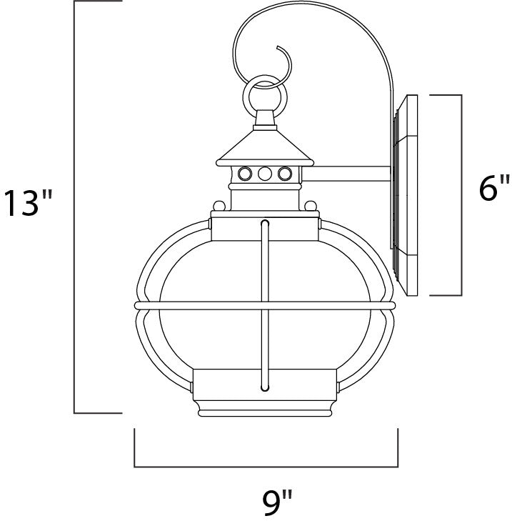 Maxim Portsmouth 1-Light Outdoor Wall Lantern in Oil Rubbed Bronze 30502CDOI