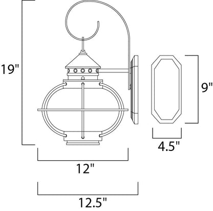 Maxim Portsmouth 1-Light Outdoor Wall Lantern in Oil Rubbed Bronze 30503CDOI