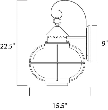 Maxim Portsmouth 1-Light Outdoor Wall Lantern in Oil Rubbed Bronze 30504CDOI