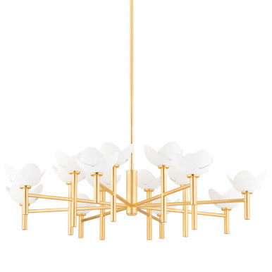 Hudson Valley Lighting Dawson Chandelier in Gold Leaf/white Plaster 3051-GL/WP