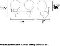 Maxim Bauhaus 2-Light Bath Vanity in Bronze / Satin Brass 30512CLBZSBR