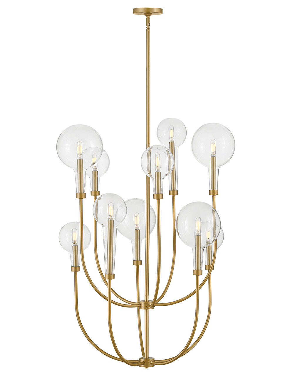 Hinkley Lighting Alchemy Medium Multi Tier Chandelier in Lacquered Brass 30527LCB