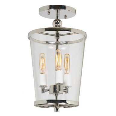 JVI Designs Charleston Three Light Medium Semi Flush in Polished Nickel 3053-15