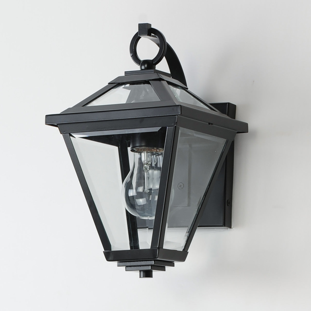 Maxim Prism 12" Outdoor Wall Sconce in Black 30562CLBK