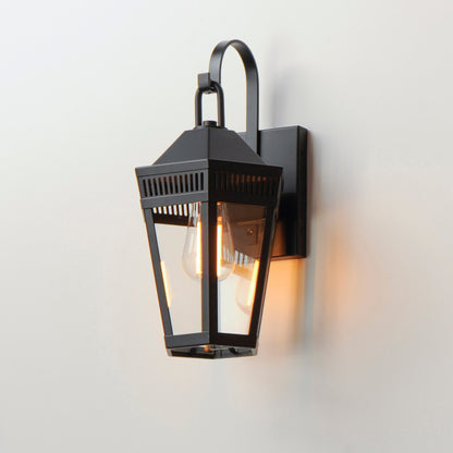 Maxim Oxford Outdoor 1-Light Wall Sconce in Black 30591CLBK