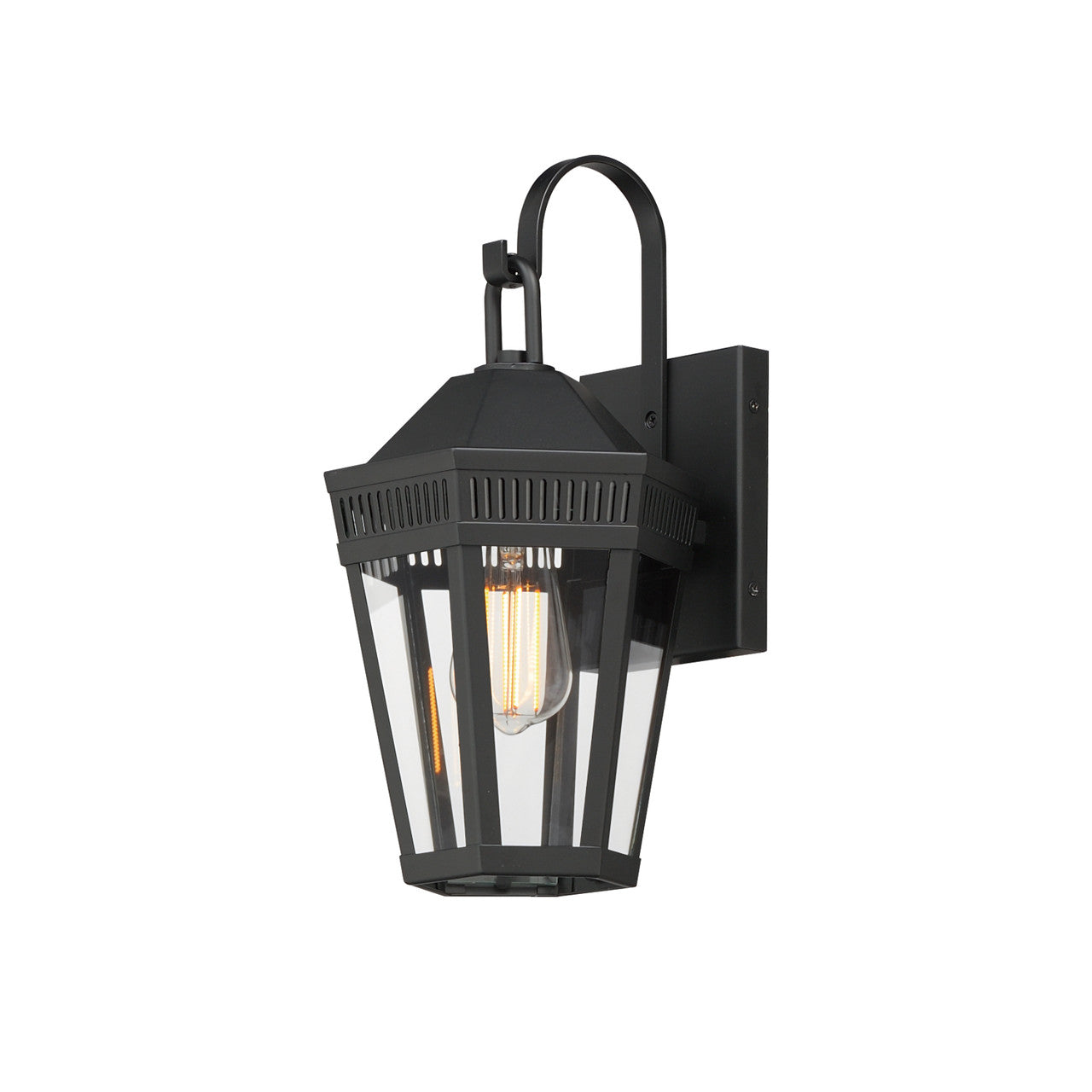 Maxim Oxford Outdoor 1-Light Wall Sconce in Black 30591CLBK